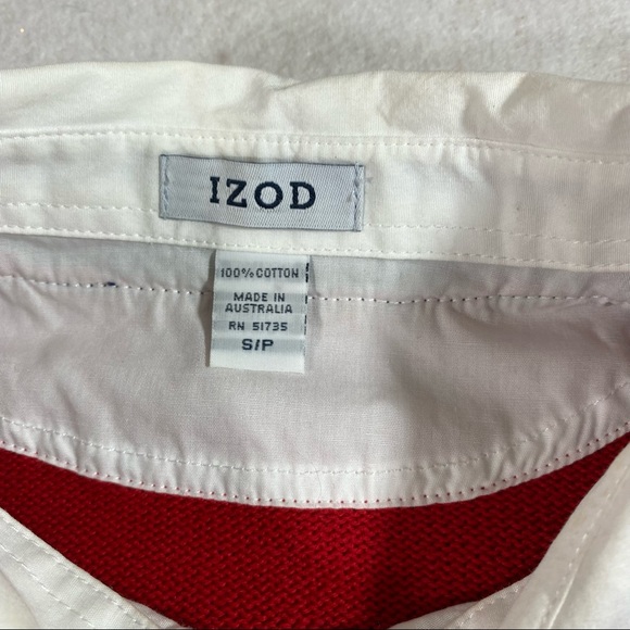 IZOD Sweater Layered Look Woman’s Red Blue Small Sweater Long Sleeve Swe… - Picture 3 of 12